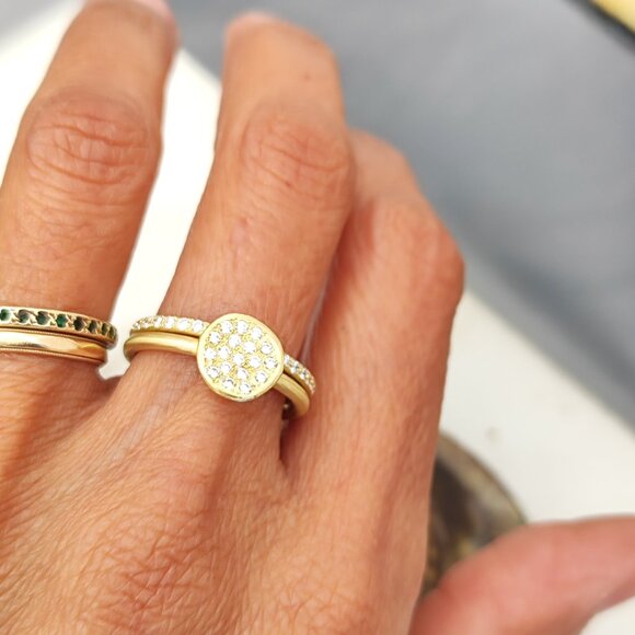 Combination of two diamond 14K Yellow gold rings with 0.56ct Diamonds. UNIQUE - Picture 4 of 10